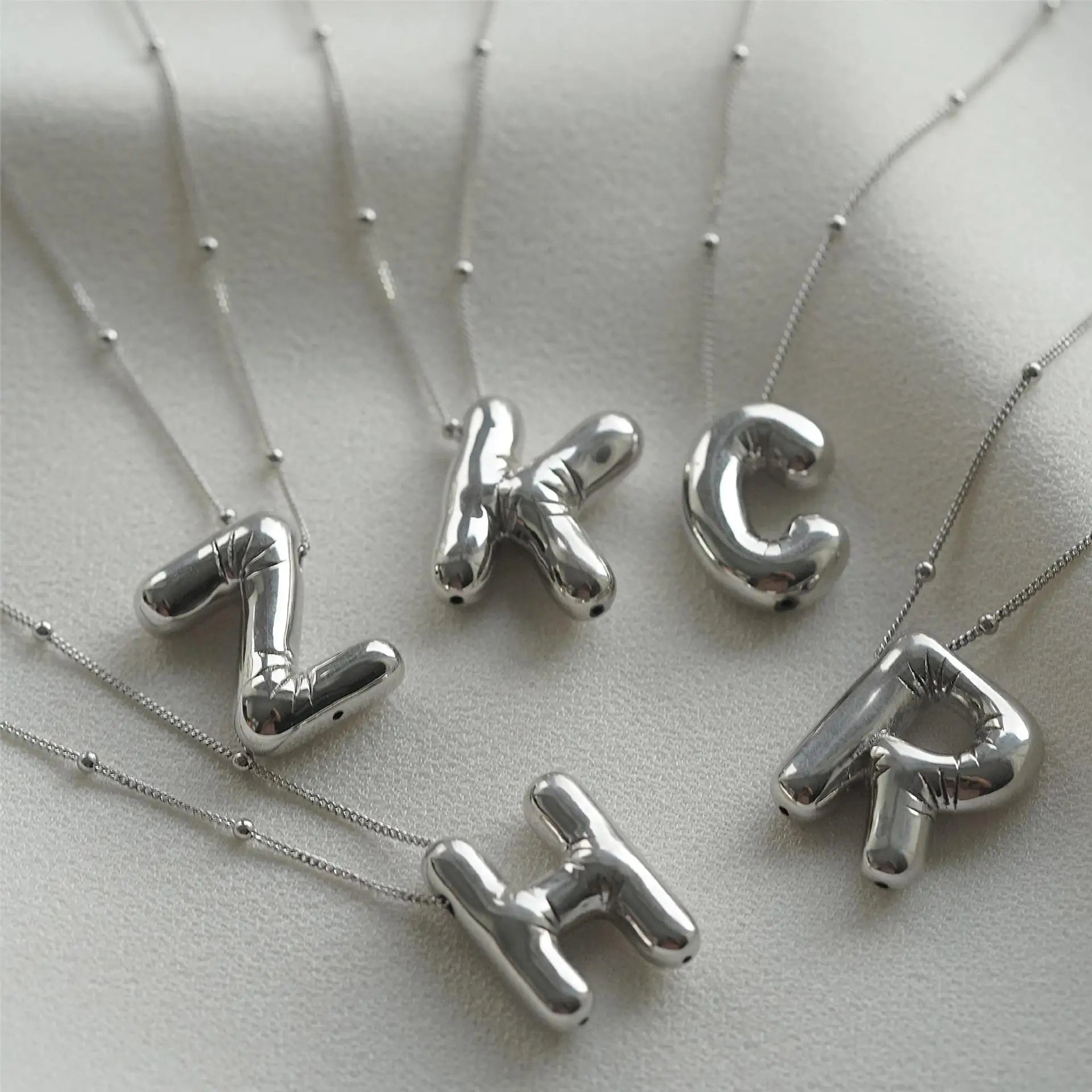Bubble Letter Initial Necklace (Bundle)
