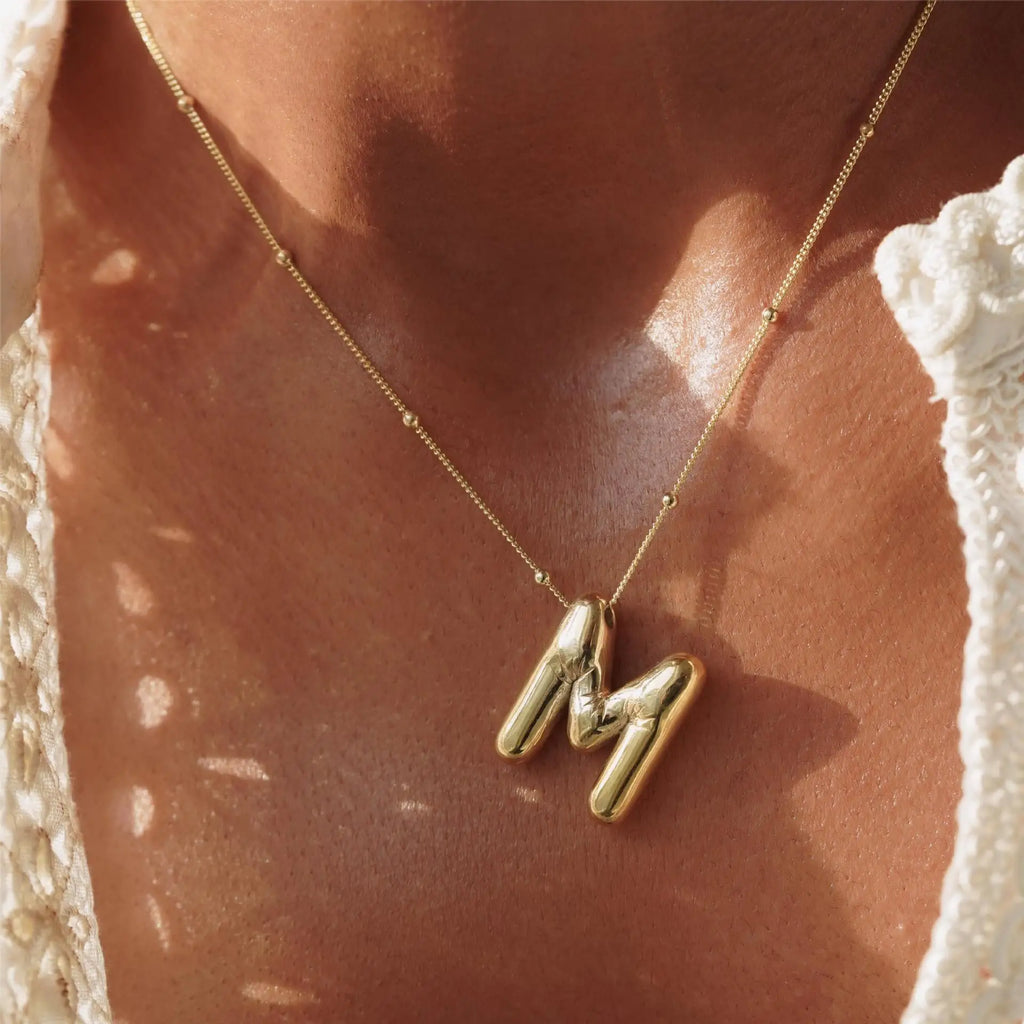 Bubble Letter Initial Necklace (Bundle)