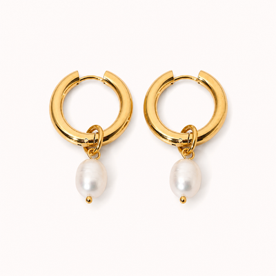 Bethany Pearl Drop Hoop