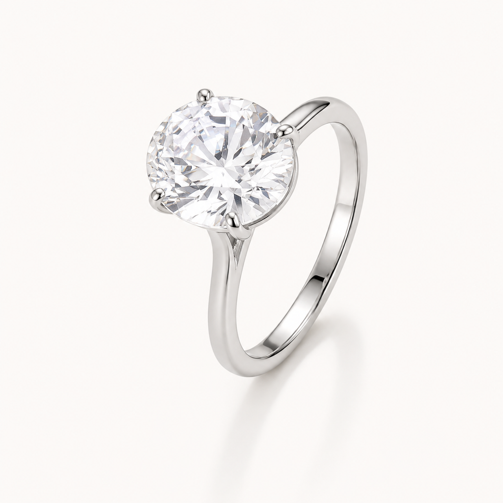 Oval Solitaire Diamond-Inspired Ring 3ct (Kavely)