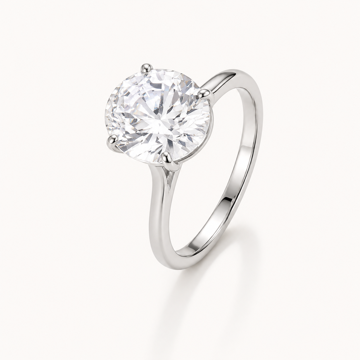 Oval Solitaire Diamond-Inspired Ring 3ct (Kavely)