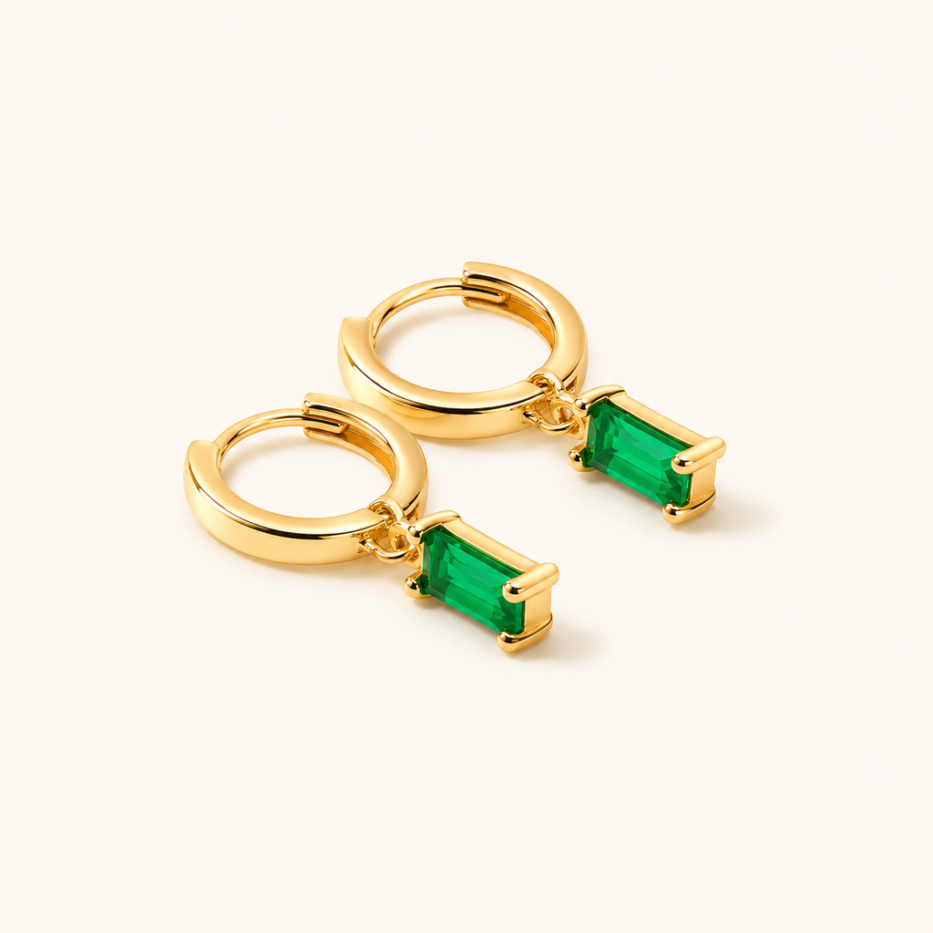 Bella Crystal Huggie Earrings (Kavely)