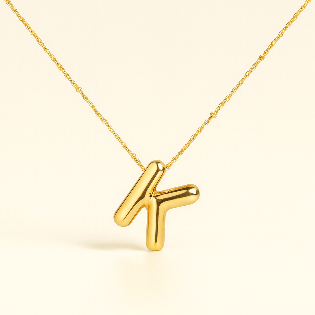 Bubble Letter Initial Necklace (Bundle)