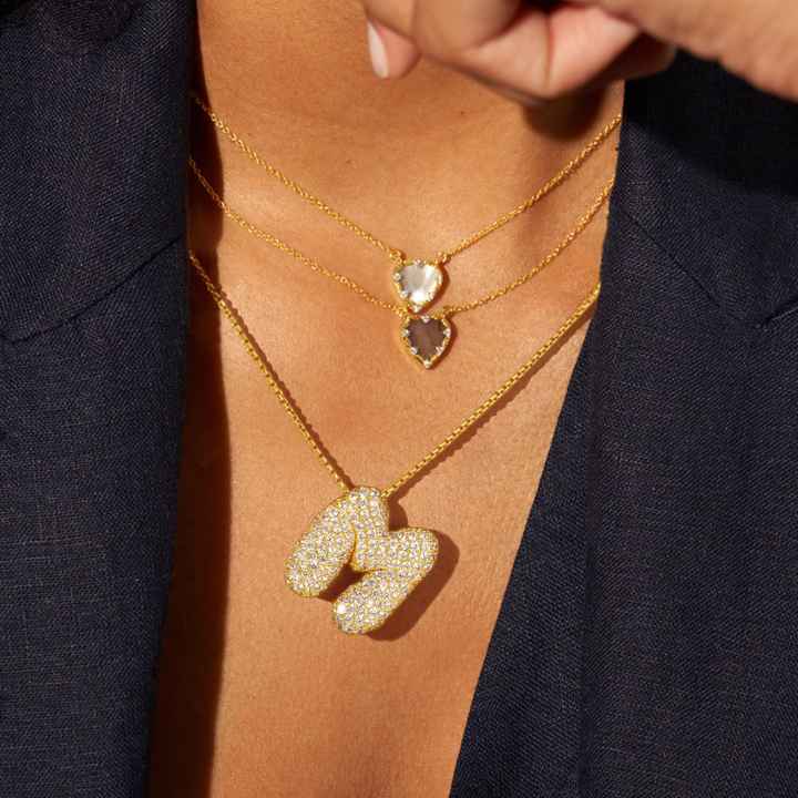 Hailey Bubble Initial Necklace (Bundle)