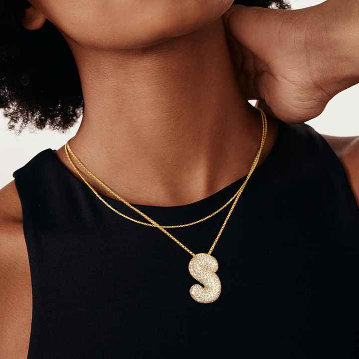 Hailey Bubble Initial Necklace (Bundle)