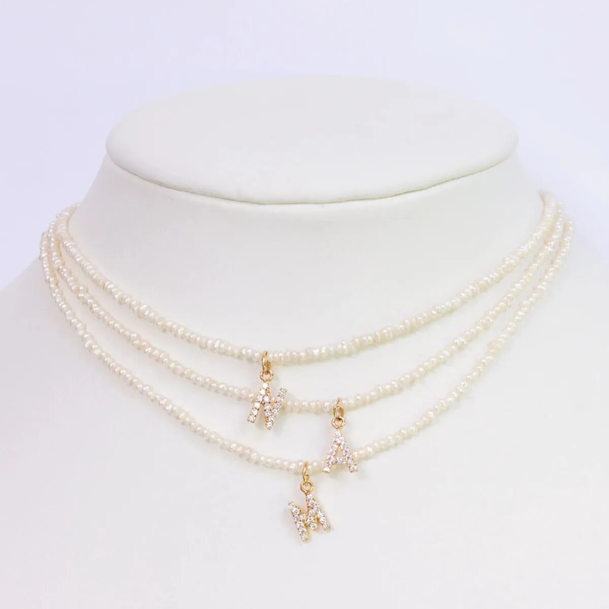 Shelly Pearl Initial Choker (Bundle)
