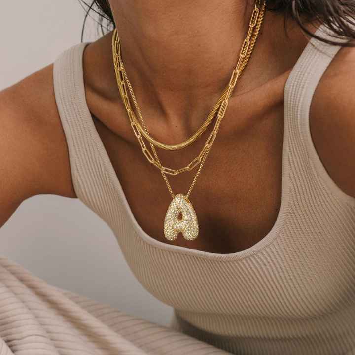 Hailey Bubble Initial Necklace (Bundle)