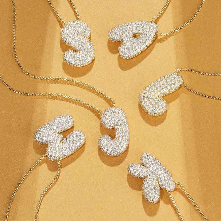 Hailey Bubble Initial Necklace (Bundle)