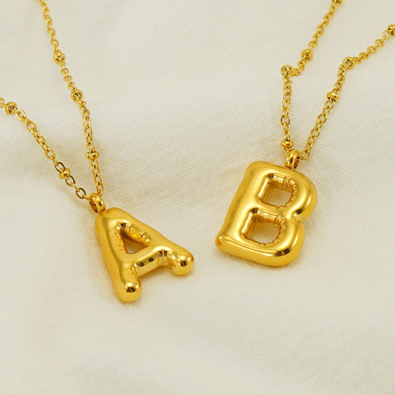 Bubble Letter Initial Necklace (Bundle)