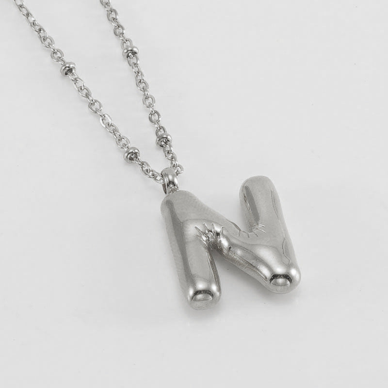 Bubble Letter Initial Necklace (Bundle)