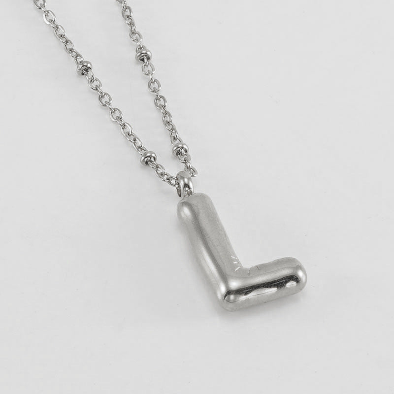 Bubble Letter Initial Necklace (Bundle)