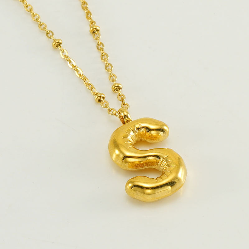 Bubble Letter Initial Necklace (Bundle)