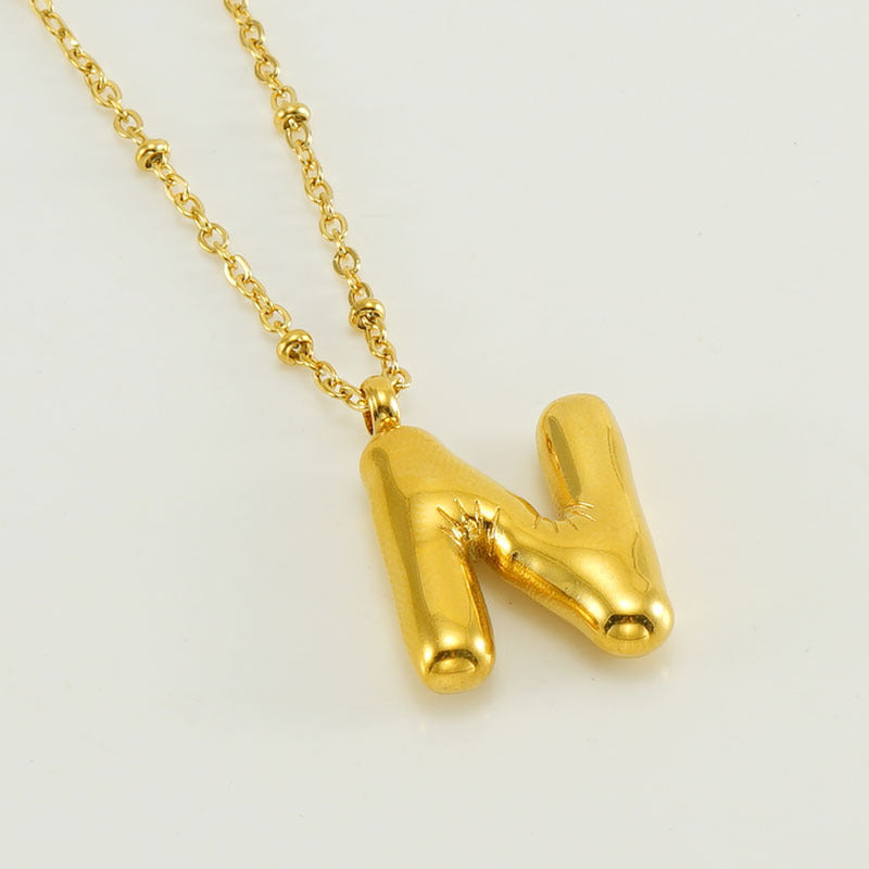 Bubble Letter Initial Necklace (Bundle)