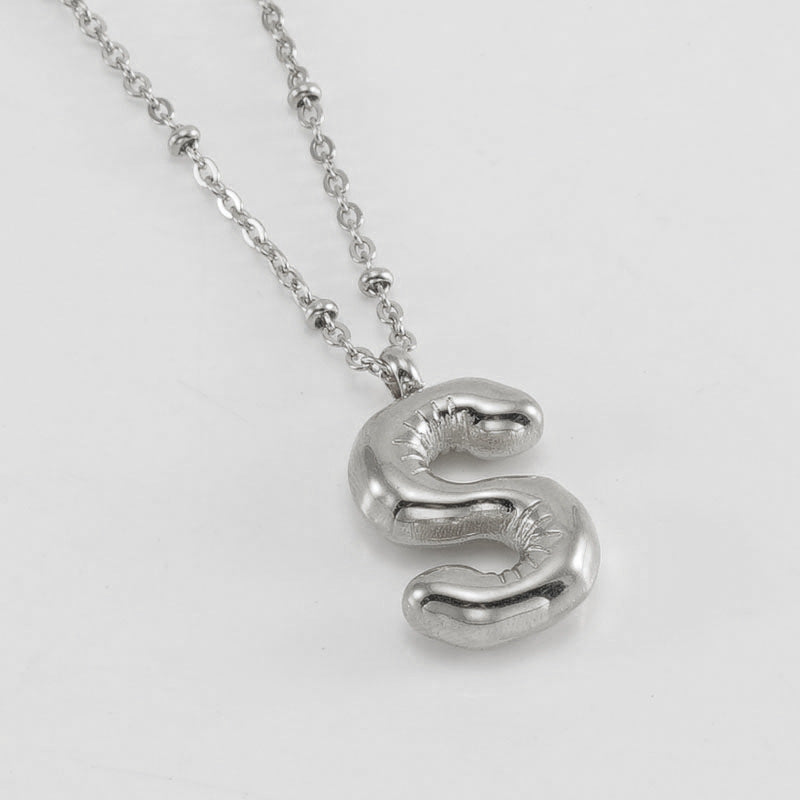 Bubble Letter Initial Necklace (Bundle)