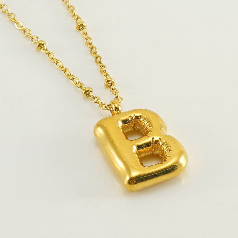 Bubble Letter Initial Necklace (Bundle)