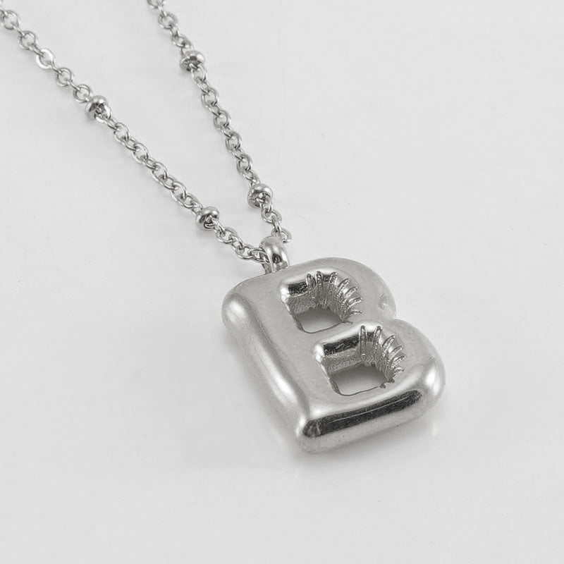Bubble Letter Initial Necklace (Bundle)