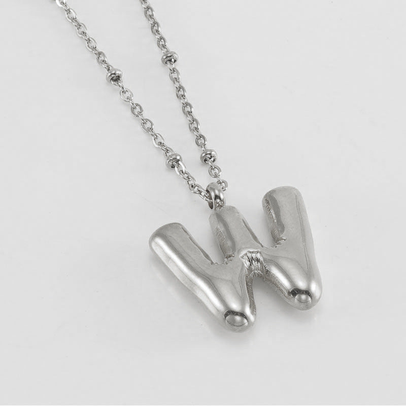 Bubble Letter Initial Necklace (Bundle)