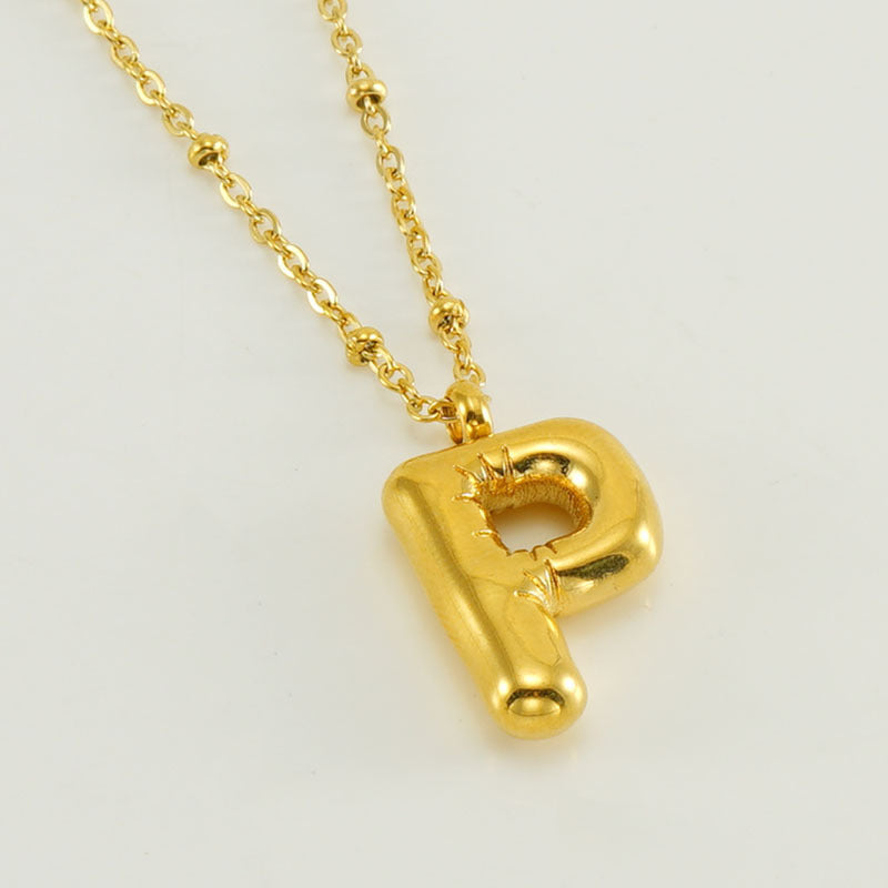 Bubble Letter Initial Necklace (Bundle)