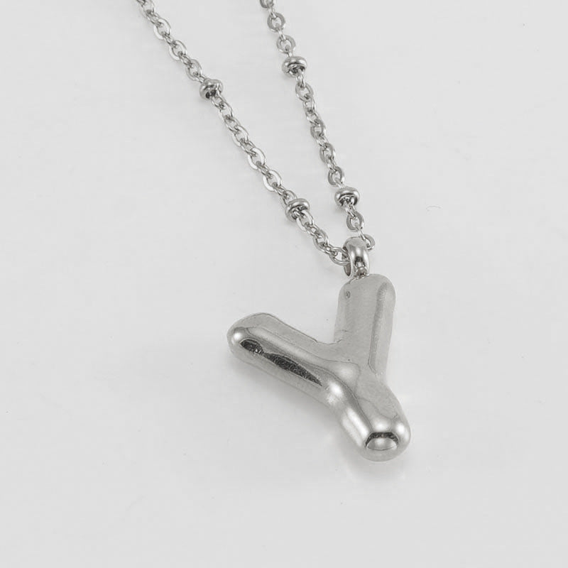 Bubble Letter Initial Necklace (Bundle)