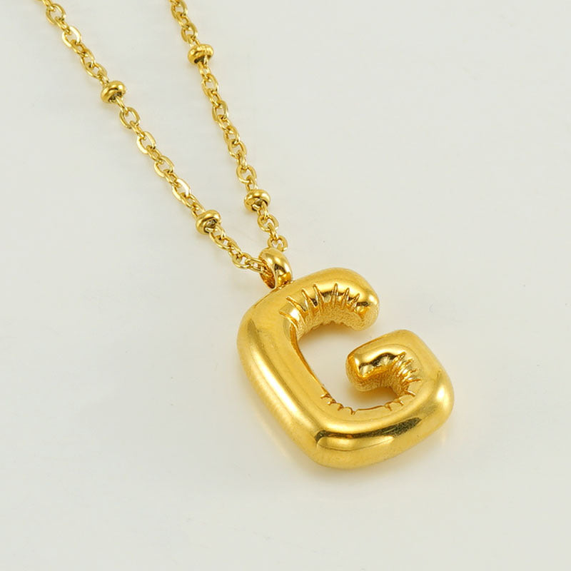 Bubble Letter Initial Necklace (Bundle)