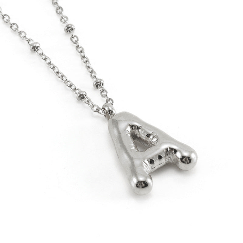 Bubble Letter Initial Necklace (Bundle)