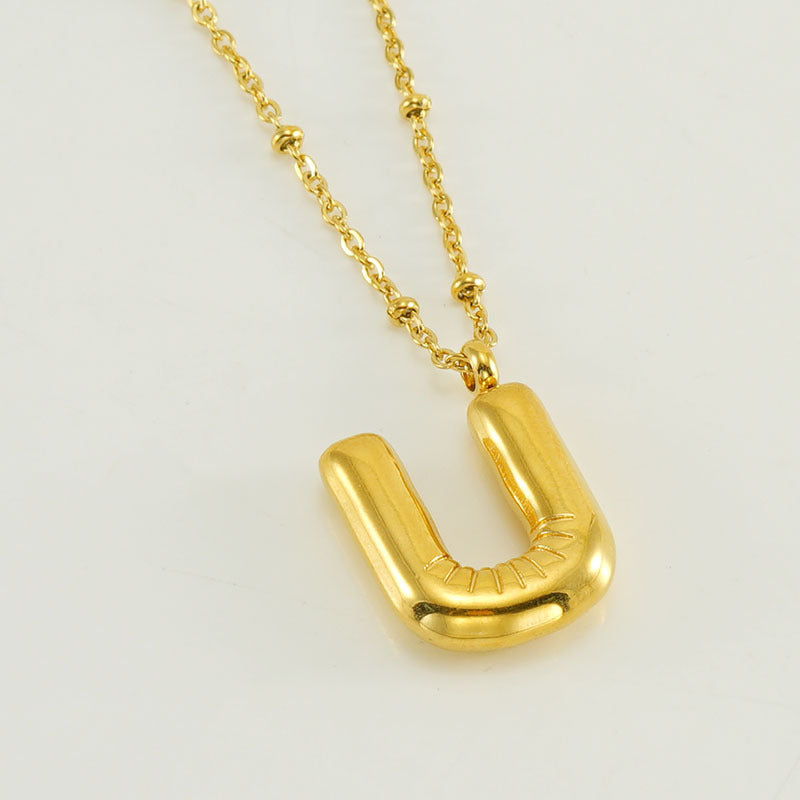 Bubble Letter Initial Necklace (Bundle)