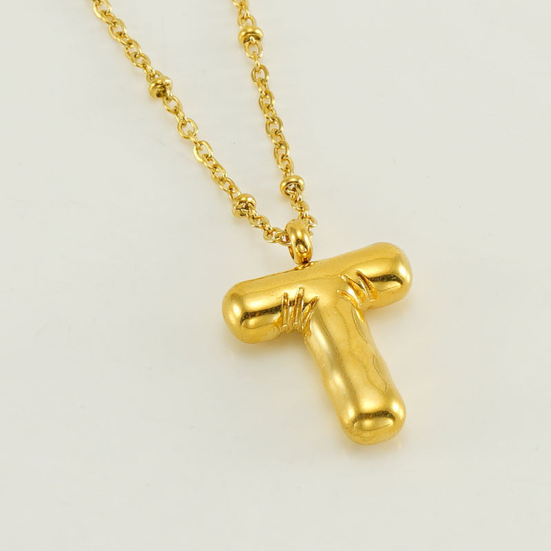 Bubble Letter Initial Necklace (Bundle)