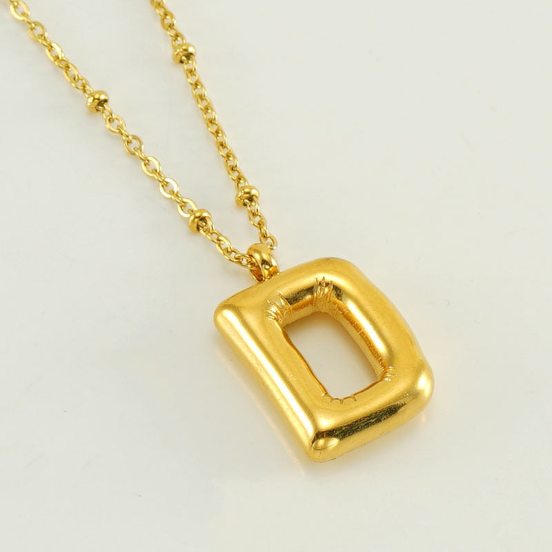 Bubble Letter Initial Necklace (Bundle)