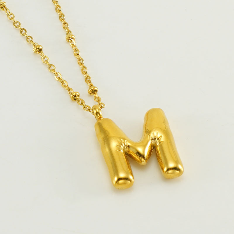 Bubble Letter Initial Necklace (Bundle)