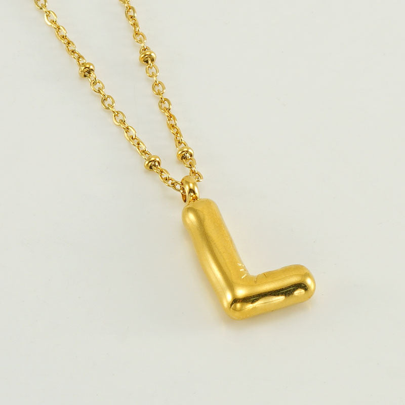 Bubble Letter Initial Necklace (Bundle)
