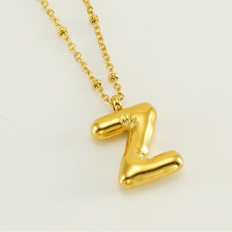 Bubble Letter Initial Necklace (Bundle)