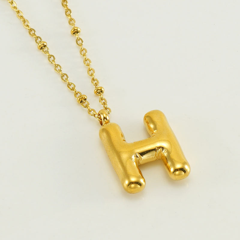 Bubble Letter Initial Necklace (Bundle)