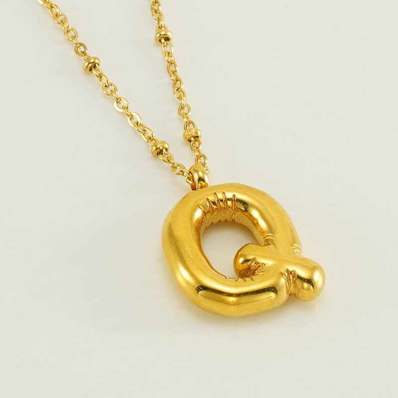 Bubble Letter Initial Necklace (Bundle)