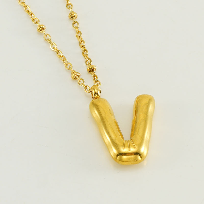 Bubble Letter Initial Necklace (Bundle)