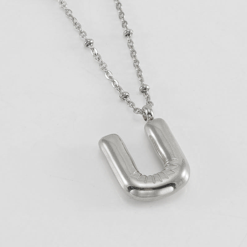 Bubble Letter Initial Necklace (Bundle)