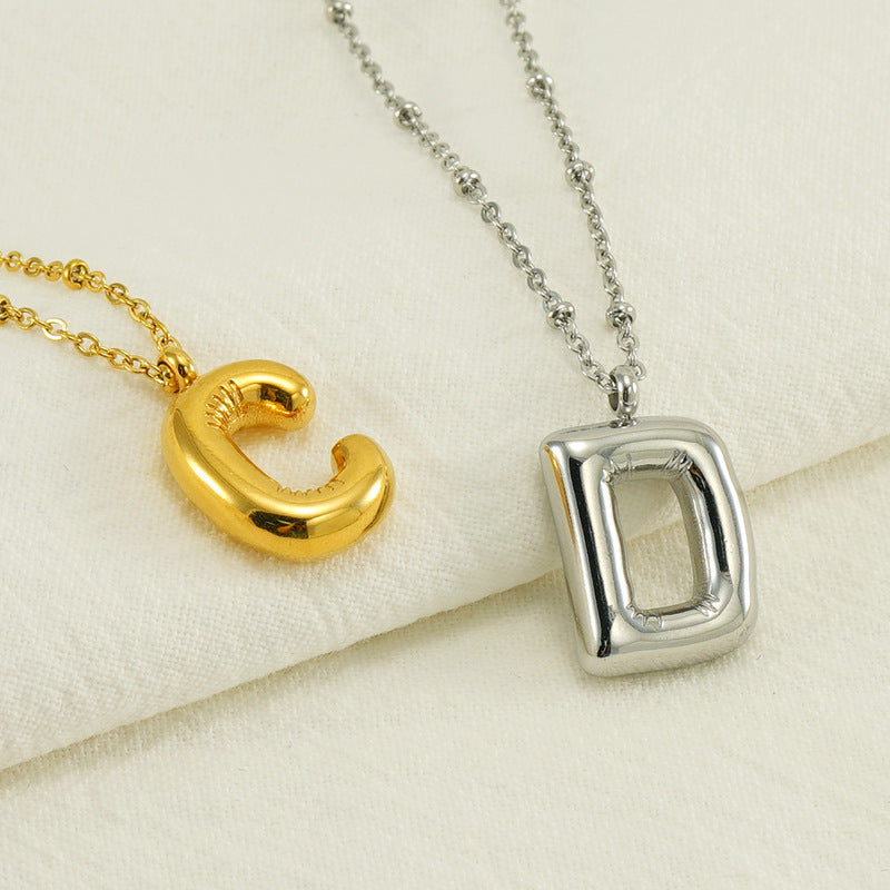 Bubble Letter Initial Necklace (Bundle)