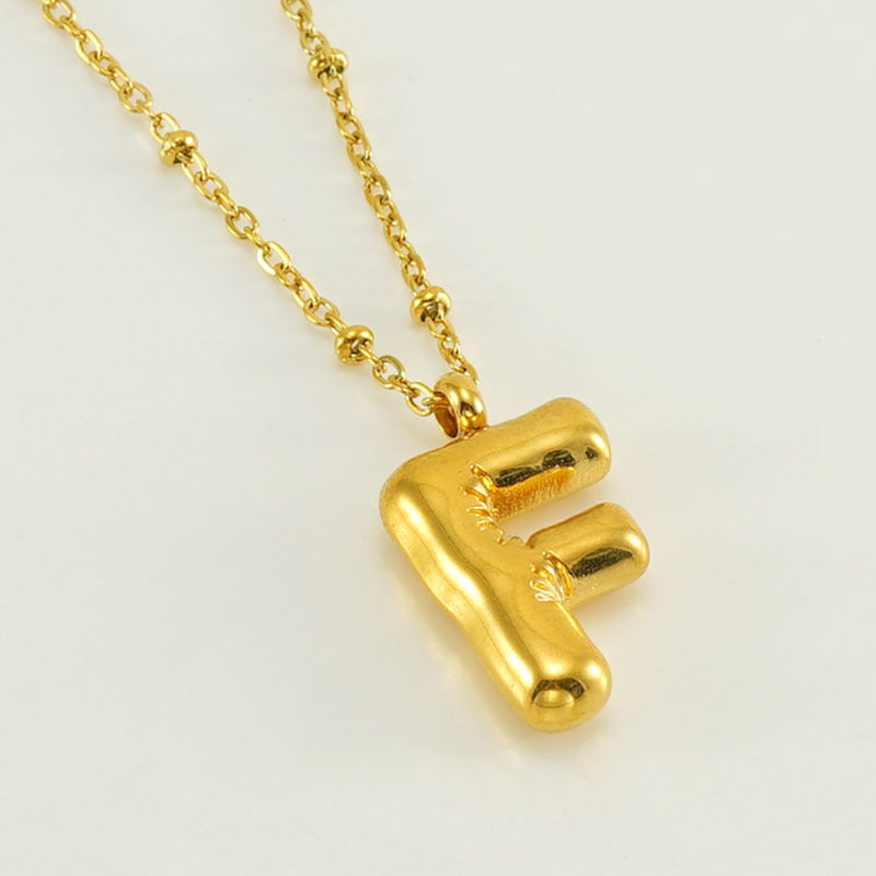 Bubble Letter Initial Necklace (Bundle)