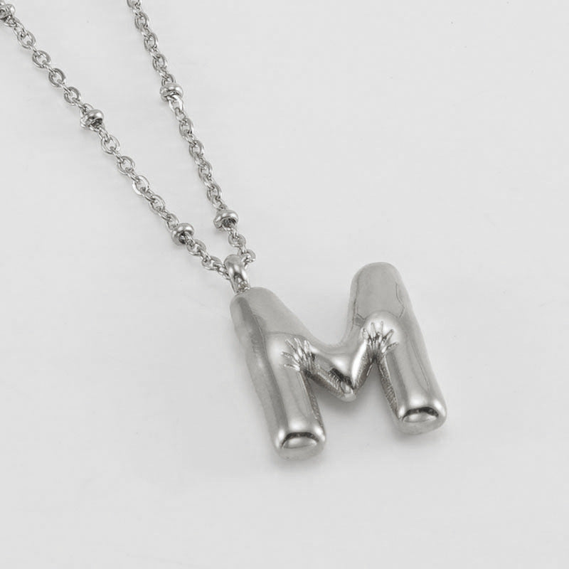 Bubble Letter Initial Necklace (Bundle)