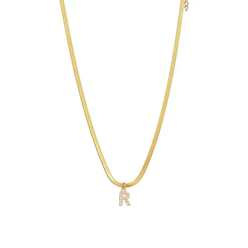 Melly Initial Herringbone Necklace (Bundle)