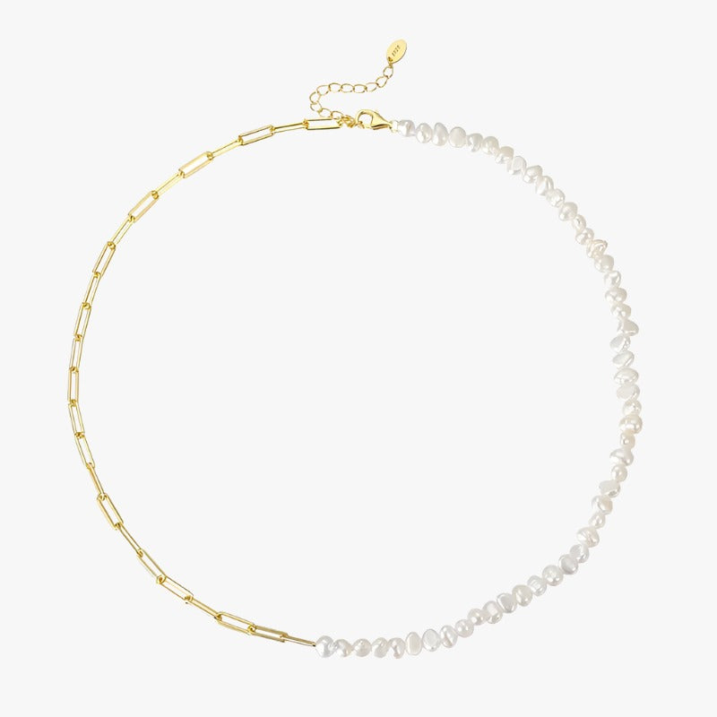 Rhoni® 14K Gold Paper Clip Pearl Necklace (Bundle)