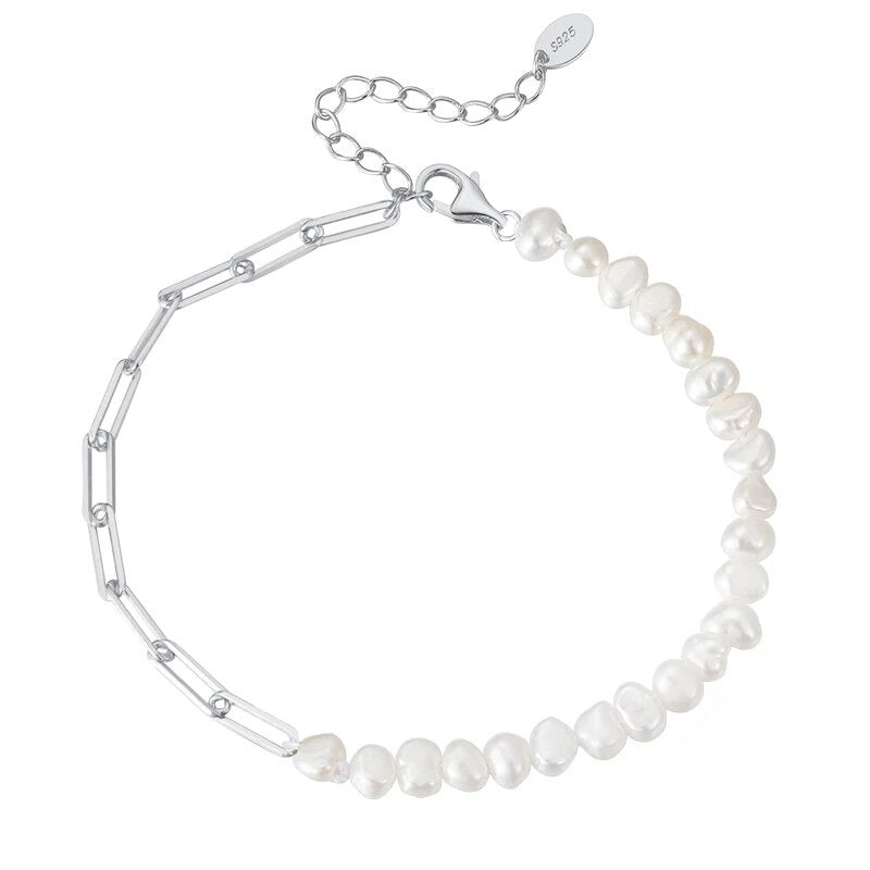 Rhoni® 14K Gold Paper Clip Pearl Bracelet (Bundle)