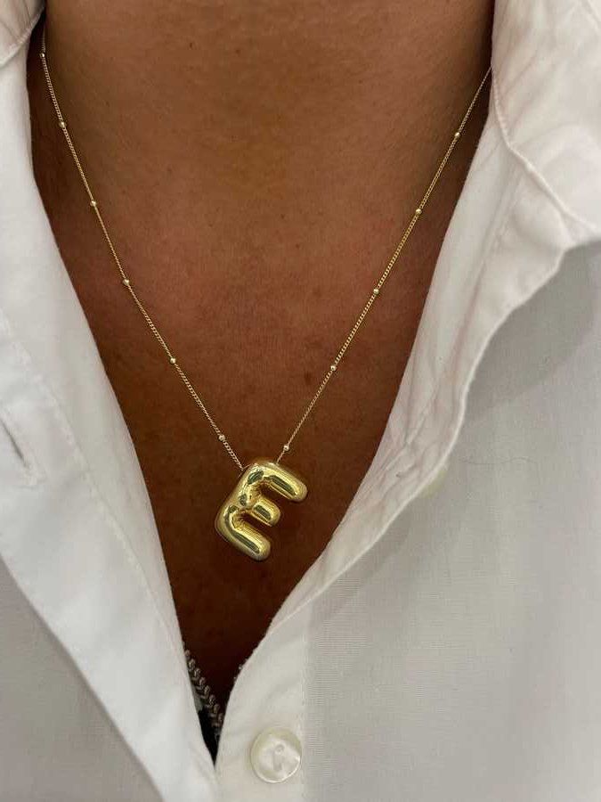 Bubble Letter Initial Necklace (Bundle)
