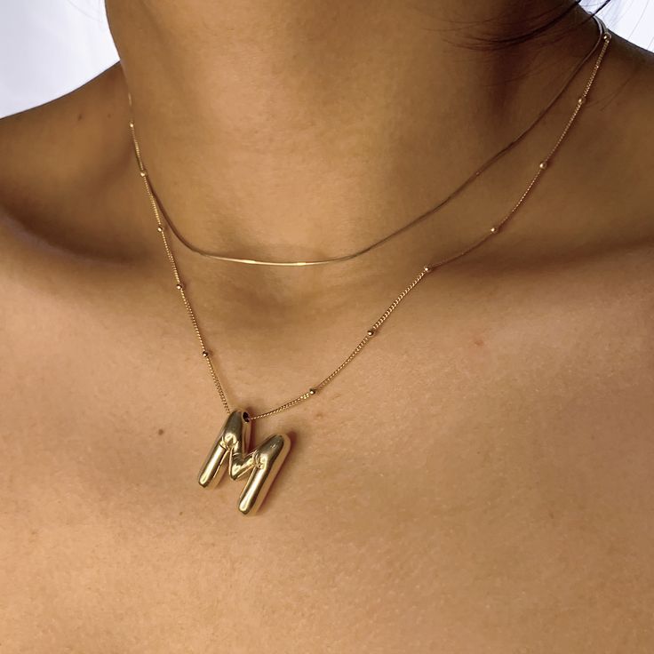 Bubble Letter Initial Necklace (Bundle)