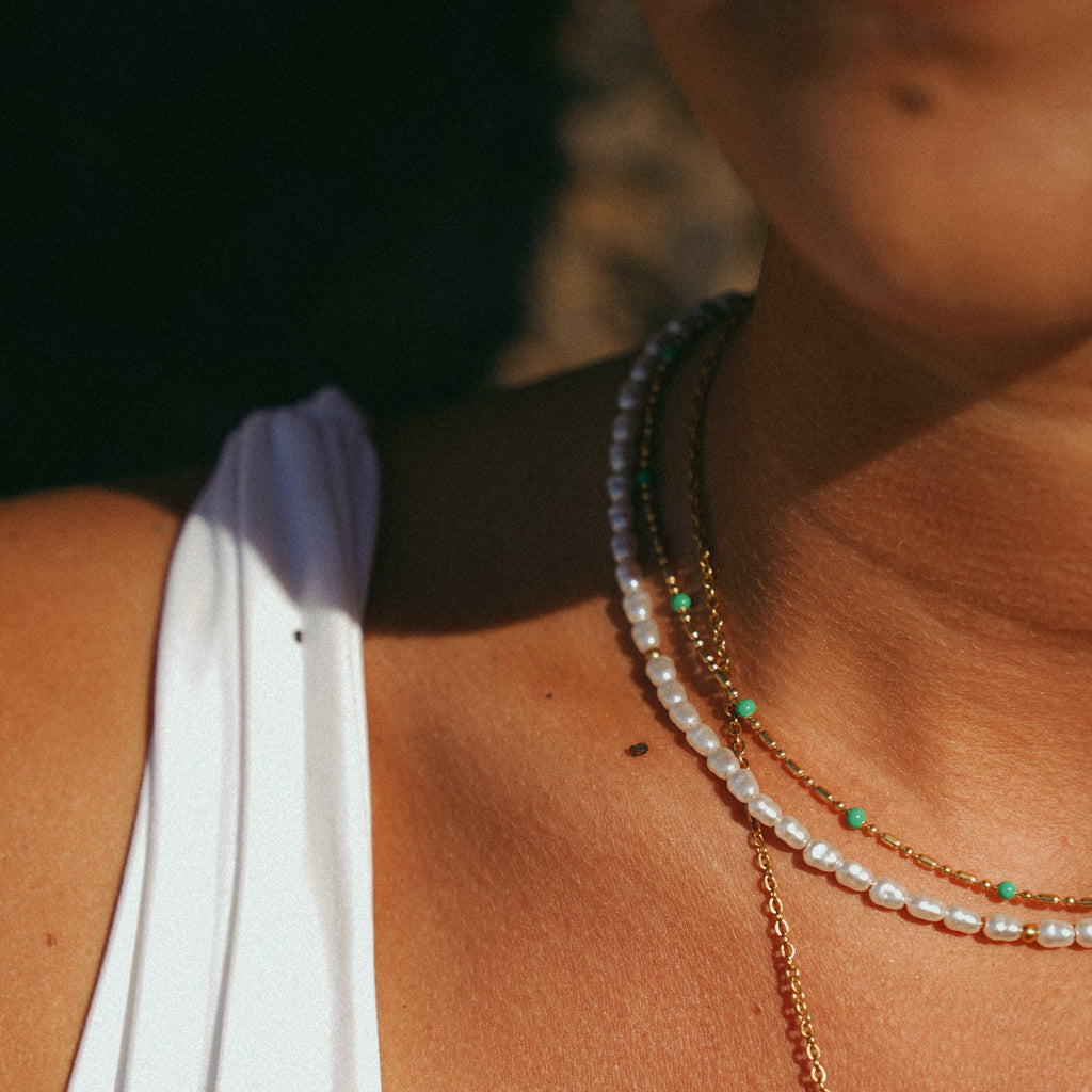 Aloha Pearl and Gold Choker (Bundle)